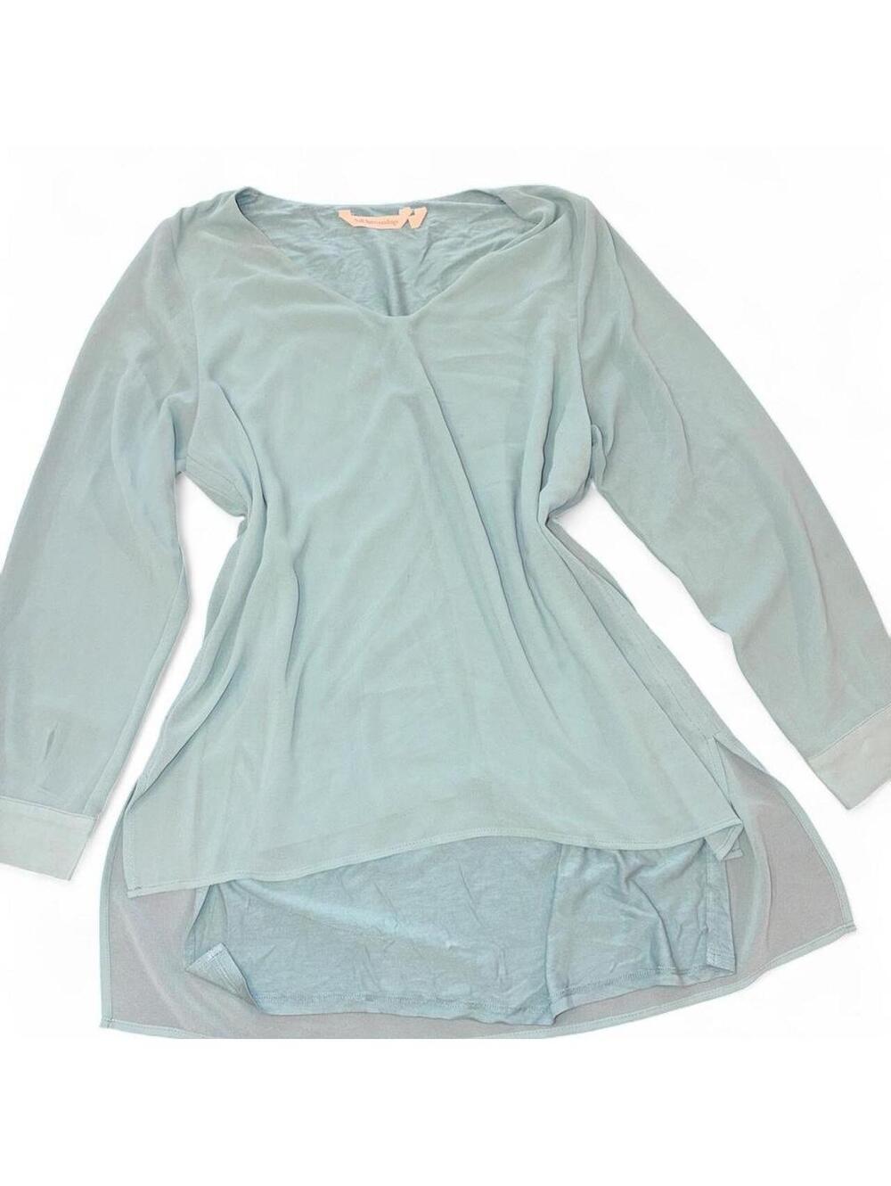 Soft Surroundings mint green/aqua layered tunic blouse